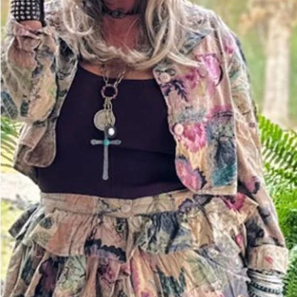 Floral Cropped Jacket - Women Jackets & Coats